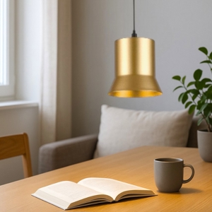 Lampada dorata a sospensione per isola penisola led 6w 3000k