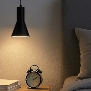 Lampada nera cono pendente moderna led 3000k 6w