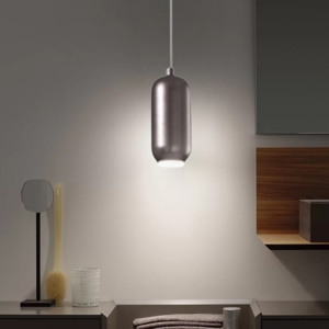 Lampada a sospensione bullet marrone metallizzato perenz