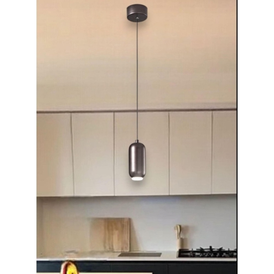 Lampada a sospensione bullet marrone metallizzato perenz