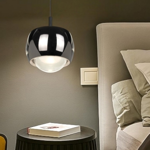 Lampada a sospensione moderna led 12w 3000k cromo nero