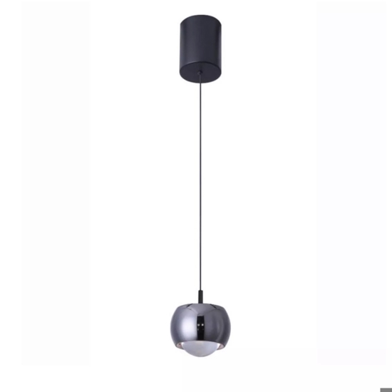 Lampada a sospensione moderna led 12w 3000k cromo nero