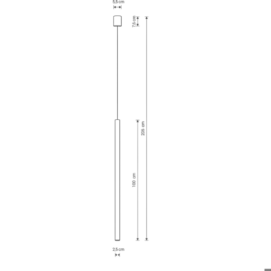 Lampada a sospensione cilindro lungo 100cm oro