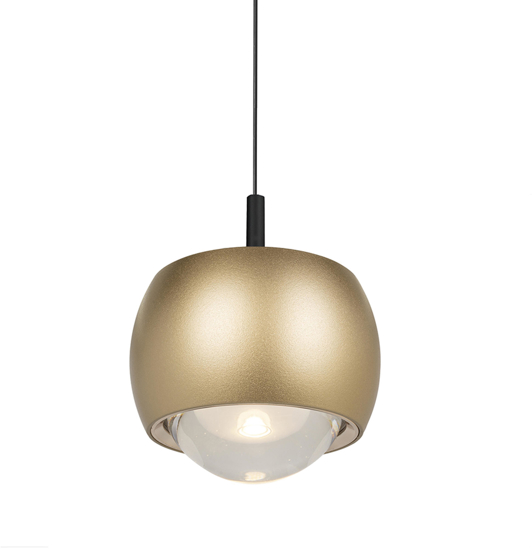 Lampada sfera oro design moderna a sospensione led 12w 3000k