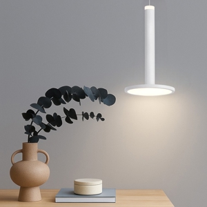 Lampada bianca a sospensione led disco piatto