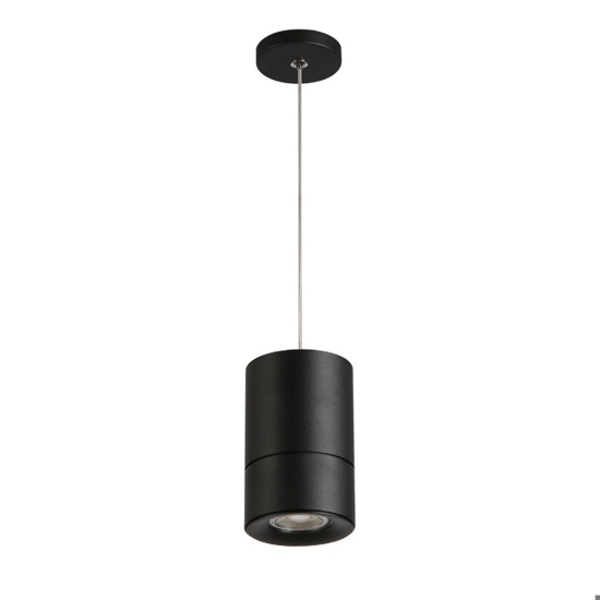 Lampada sospensione pendente cilindro nero moderna