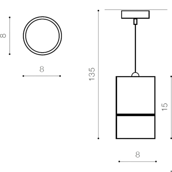 Lampada sospensione pendente cilindro nero moderna