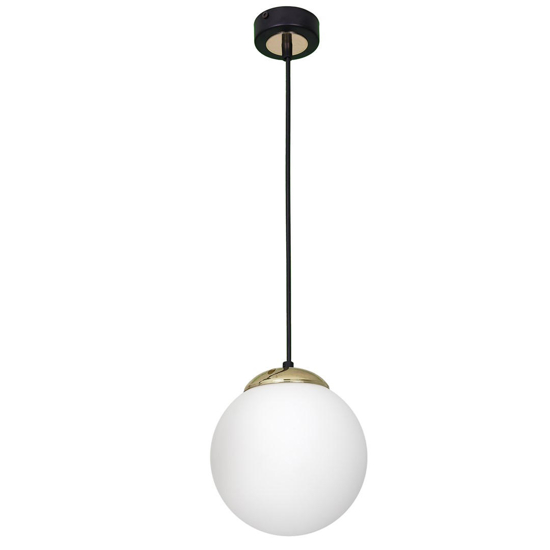 Lampada da comodino nero sfera bianca cm25 fp