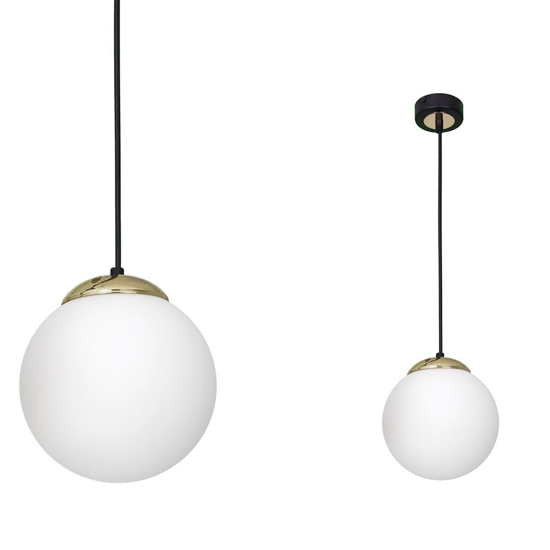 Lampada da comodino nero sfera bianca cm25 fp