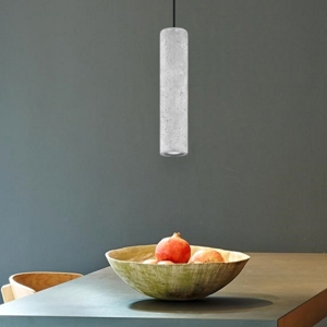 Lampada pendente di cemento cilindro grigio per isola