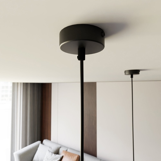 Lampada cono nero per isola moderna