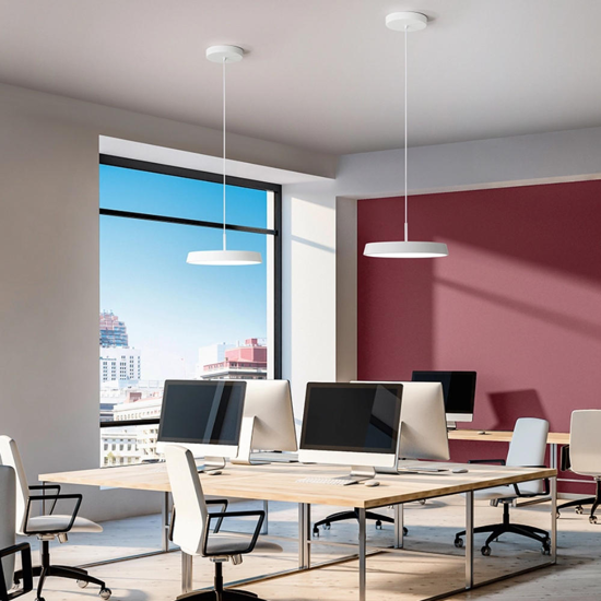 Isyluce lampada a sospensione urban bianca led 18w 3000k 4000k dimmerabile
