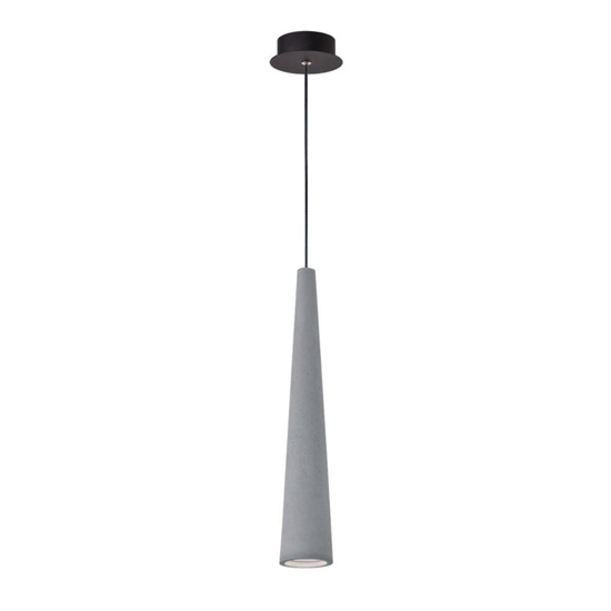Lampada sospensione cono di cemento grigio per isola fp