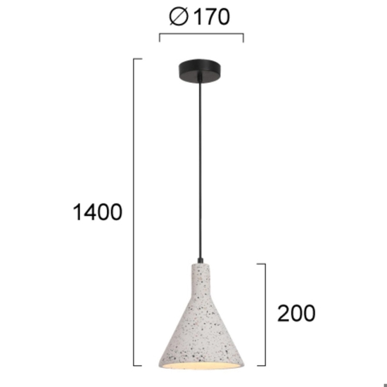 Lampada di cemento nero per penisola fp