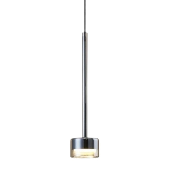Lampada a sospensione nera vetro bronzo moderna
