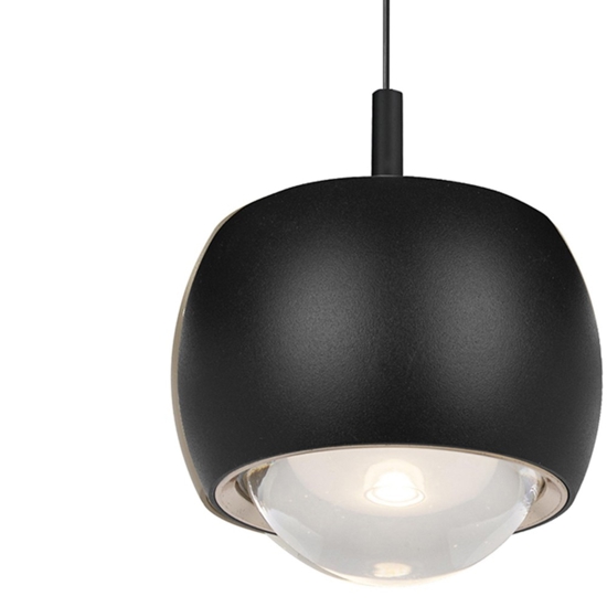 Lampada a sospensione nera led 12w 3000k design