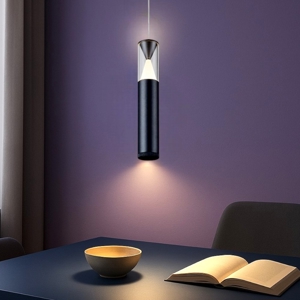 Lampada design antracite cilindro pendente led