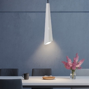 Lampada pendente a sospensione bianca in gesso assimetrica