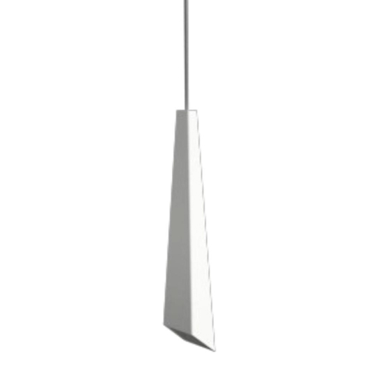 Lampada pendente a sospensione bianca in gesso assimetrica