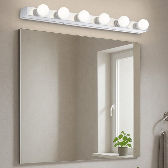 Ideal lux prive ap6 applique bagni cromato luce per specchio