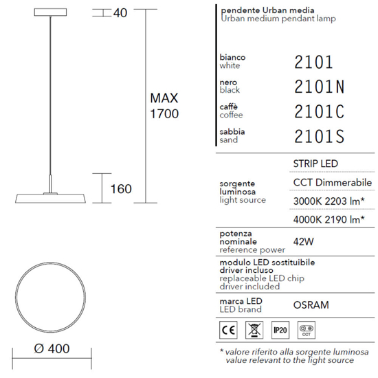Lampadario da cucina moderna isyluce urban caffe' led 42w dimmerabile