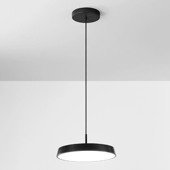 Isyluce lampadario per cucina moderna nera disco led 42w 3000k 4000k