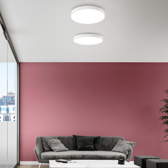 Isyluce plafoniera rotonda bianca led 42w dimmerabile 3000k 4000k