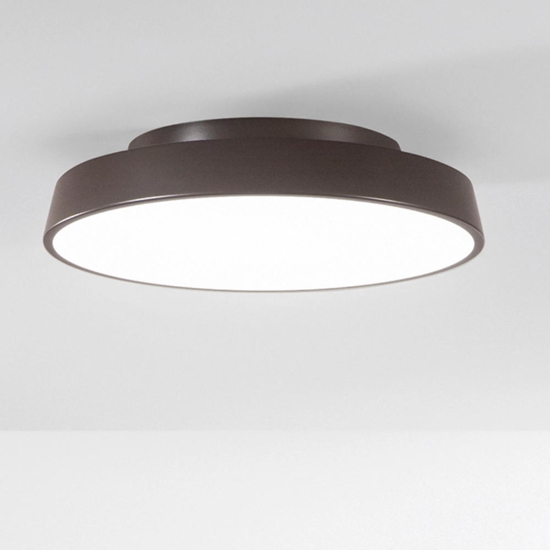 Plafoniera isyluce marrone moderna rotonda led 42w 3000k 4000k dimmerabile