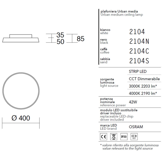Plafoniera isyluce marrone moderna rotonda led 42w 3000k 4000k dimmerabile