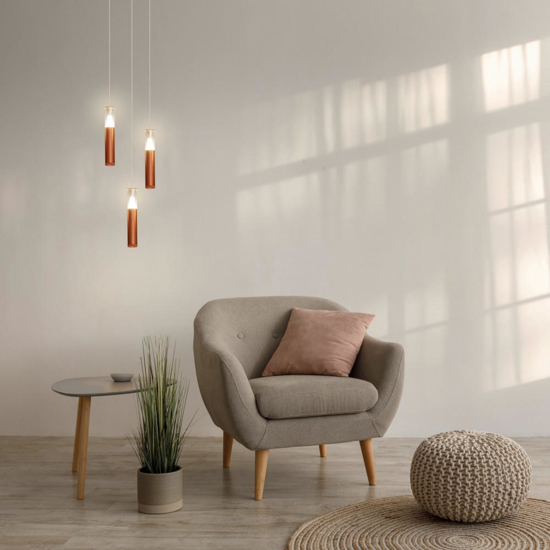 Lampada design antracite cilindro pendente led