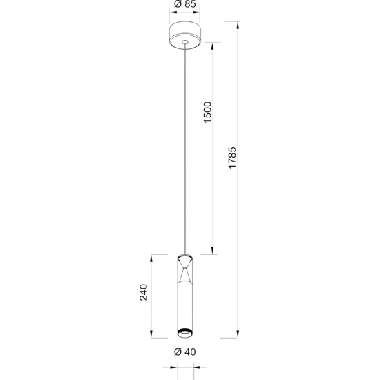 Lampada design antracite cilindro pendente led