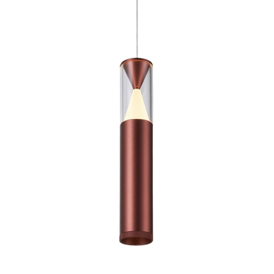 Lampada a sospensione cilindro design oro rosa led 7w 3000k