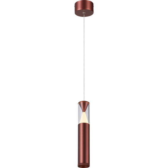 Lampada a sospensione cilindro design oro rosa led 7w 3000k