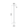Lampadario da bagno a sospensione sfera led 5w 3000k nera