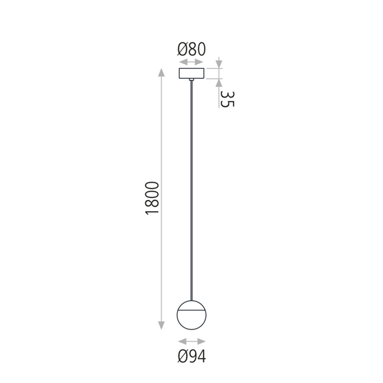 Lampada a sfera led 5w 3000k nero