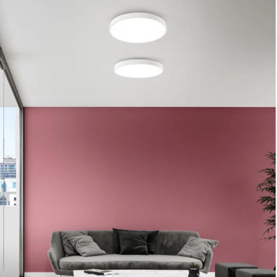 Isyluce plafoniera led 39w 3000k 4000k dimmerabile bianca rotonda
