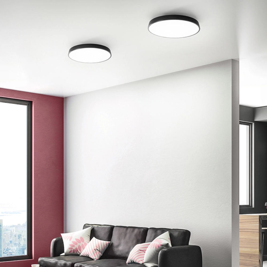 Isyluce plafoniera nera moderna per soggiorno led 39w 3000k 4000k dimmerabile