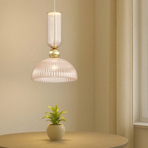 Maytoni antic lampada a sospensione colore oro paralume in vetro