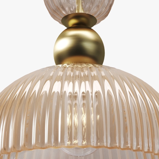 Maytoni antic lampada a sospensione colore oro paralume in vetro