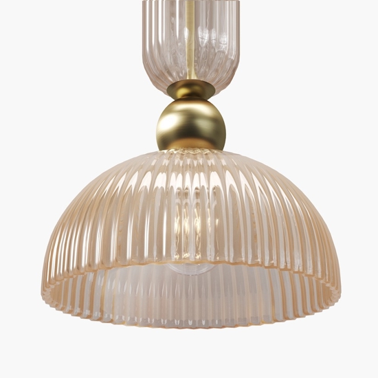 Maytoni antic lampada a sospensione colore oro paralume in vetro