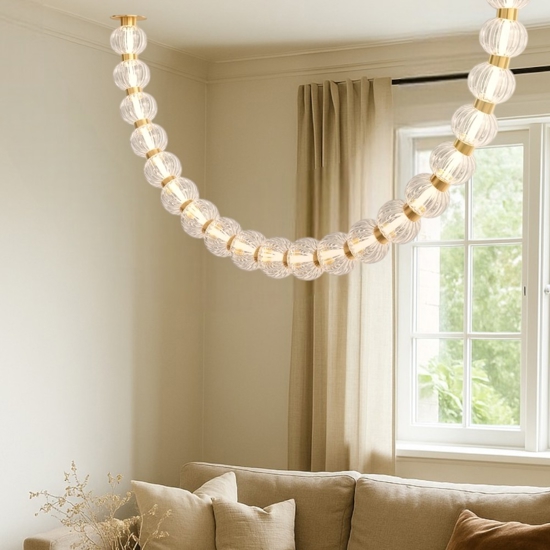 Maytoni amulet lampadario led 36w 3000k con sfere moderno