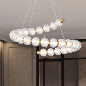 Maytoni amulet lampadario moderno led 40w 3000k sfere in vetro