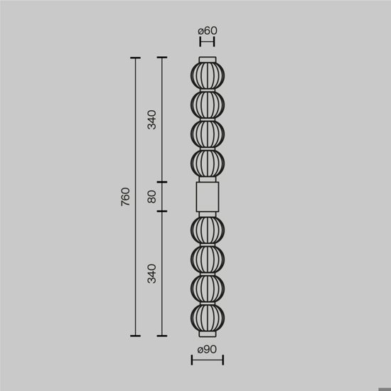 Maytoni amulet applique da parete led 19w 3000k design moderno