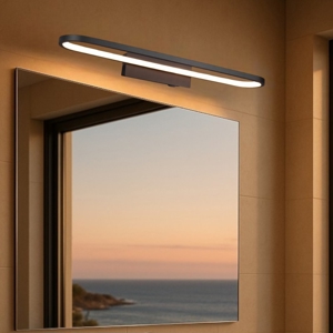 Applique da bagno moderno nera led 22w 3000k