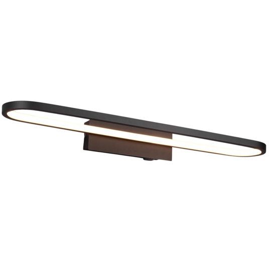 Applique da bagno moderno nera led 22w 3000k