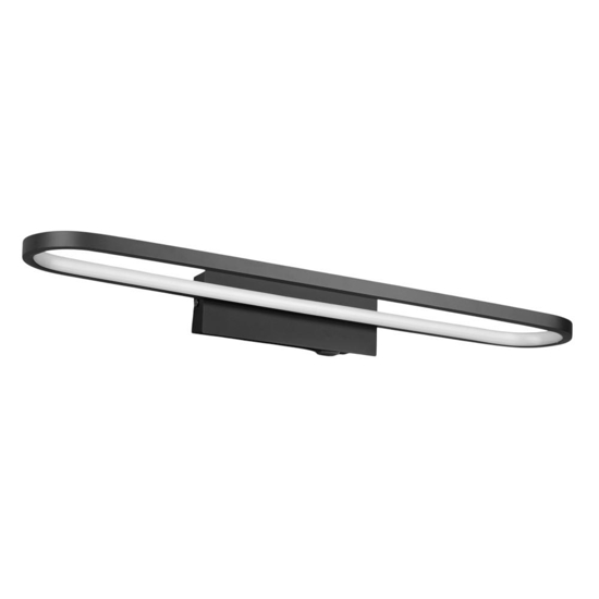 Applique da bagno moderno nera led 22w 3000k