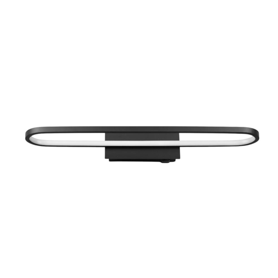 Applique da bagno moderno nera led 22w 3000k
