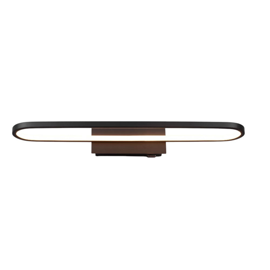 Applique da bagno moderno nera led 22w 3000k