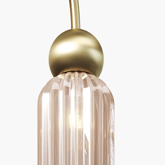 Maytoni antic lampadario da cucina 4 luci paralumi in vetro