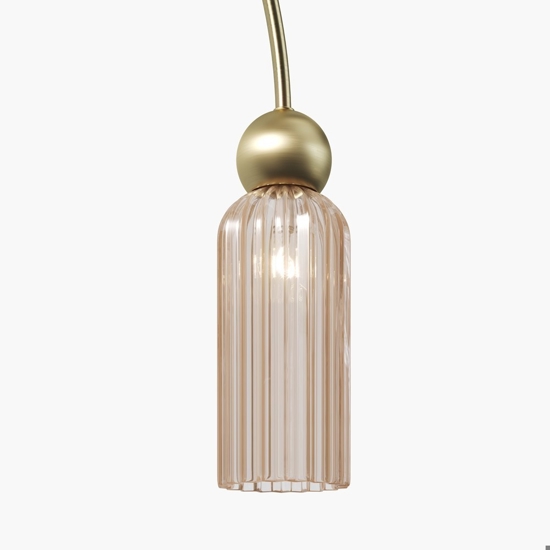 Maytoni antic lampadario da cucina 4 luci paralumi in vetro